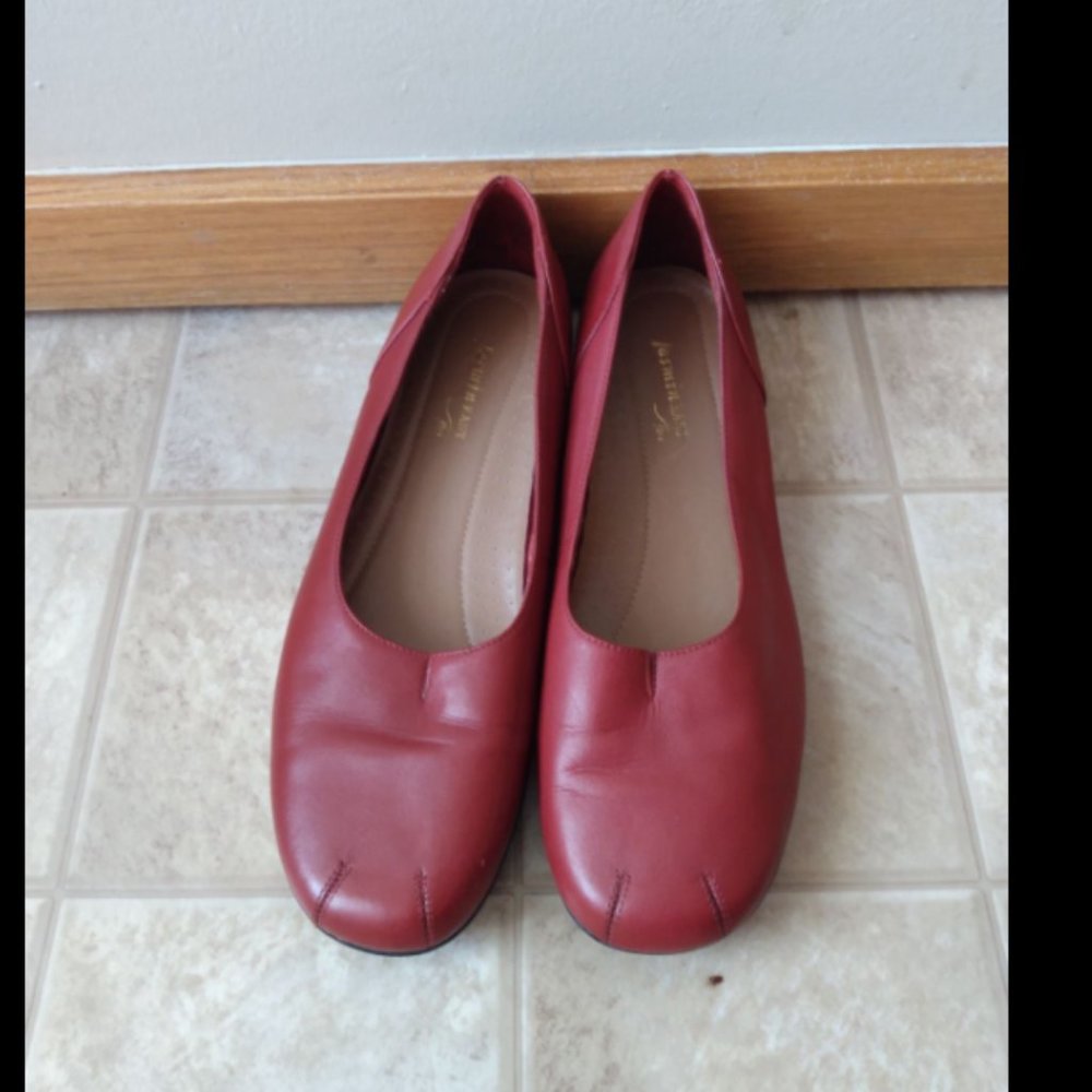 Jasmin East Women's flex Flat Shoes Leather Red Size 9B
